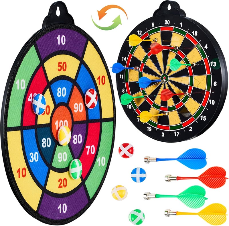 moopok Magnetic Dart Board for Kids-12Magnetic Dart/Sticky Balls Or 2 Toy Gun+40 Foam Dart.Indoor/Outdoor Kids Games and Party Games,Christmas Birthday Gifts Toys for 3-12 Year Old Boys - Image 1